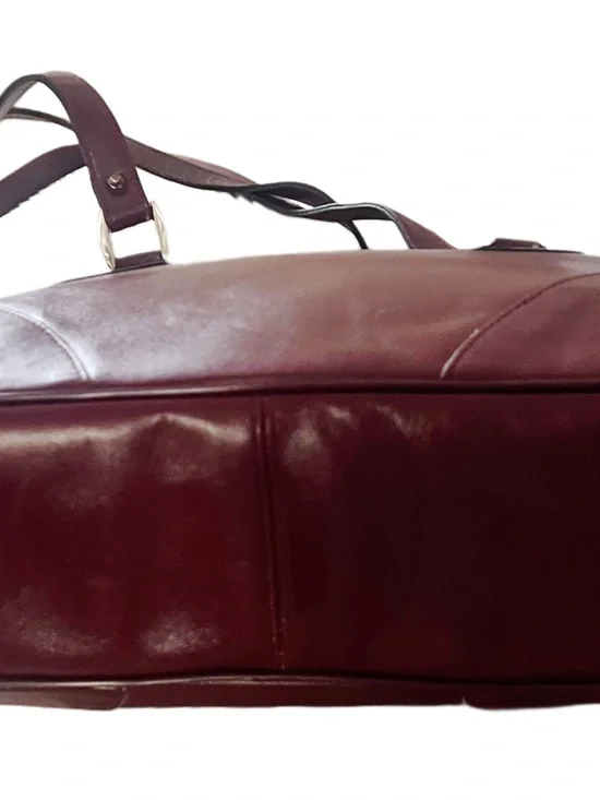 Etienne Aigner Vintage Leather Business Deep Burgundy Shoulder Bag - Picture 6 of 10
